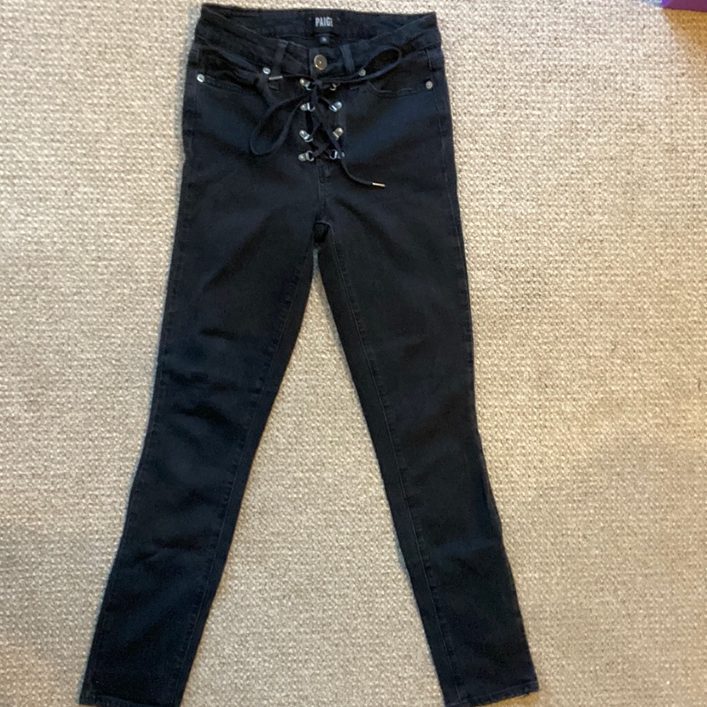 PAIGE Hoxton Ankle Peg Washed Black Denim